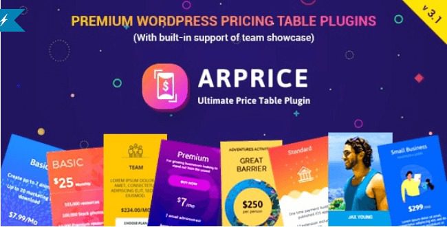 ARPrice v4.2.2 – WordPress定价表样式设计插件下载
