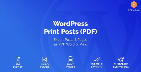 WordPress Print Posts & Pages (PDF) v.1.5.12 WordPress打印帖子和页面（PDF）插件下载