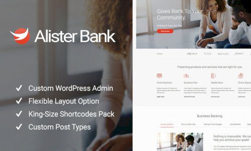 Alister Bank v.1.1.7 – 信用和银行金融 WordPress 主题免费下载