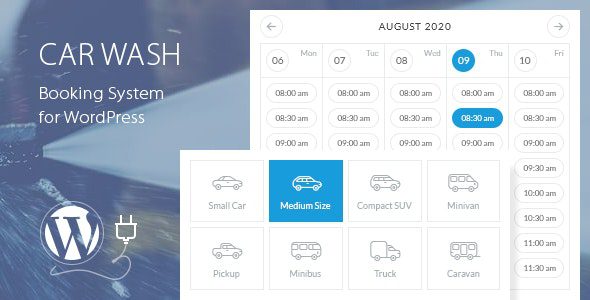 Car Wash Booking System For WordPress v.2.4 WordPress 洗车预约系统插件下载