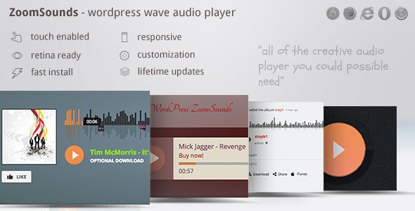 ZoomSounds v.6.74免费下载– 带有播放列表的 WordPress Wave 音频播放器插件