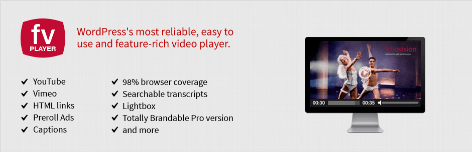 FV Flowplayer Video Player Pro v8.0.18 视频插件下载破解版
