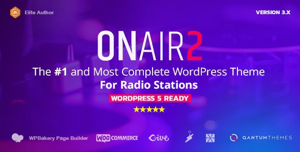 Onair2 v.5.9.2 带有不间断音乐播放器的广播电台 WordPress 主题下载
