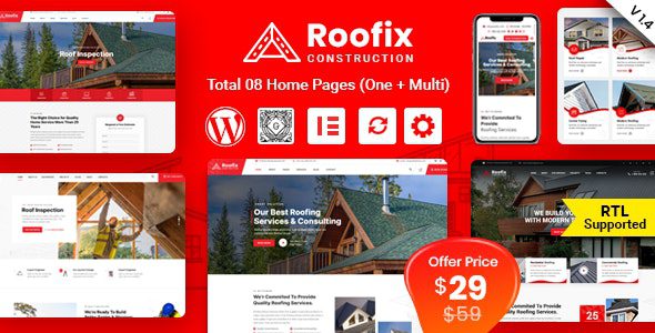 Roofix v2.2.7 – 屋顶服务 WordPress 主题下载