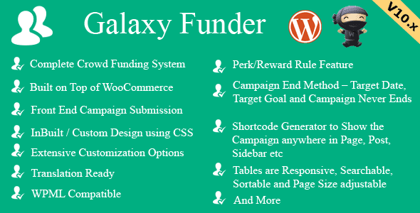 Galaxy Funder v.12.0 – WooCommerce 众筹系统下载