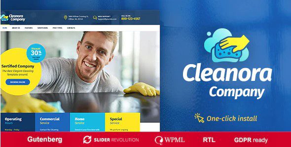 Cleanora v1.1.1  – 清洁服务主题下载
