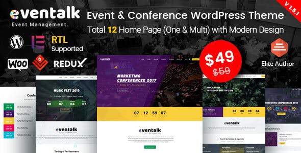 EvnTalk v1.7.8 – 活动会议WordPress主题下载