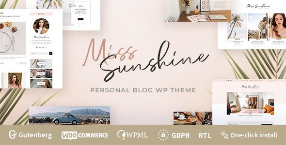 Miss Sunshine v.1.1.2 – 生活方式与美容女性博客主题下载