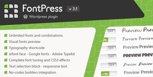 FontPress v.3.4.8 – WordPress字体管理器插件下载