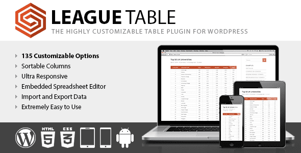 League Table v.2.16 WordPress 插件免费下载