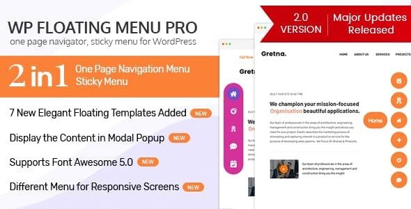 WP Floating Menu Pro v.2.1.3 – 单页导航器WordPress 的固定菜单插件下载