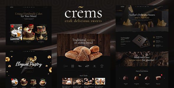 Crems v1.1.7 – 烘焙、巧克力甜点和糕点 WordPress 主题下载