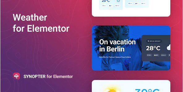 Synopter Weather for Elementor v.1.1.11 Elementor天气预报插件下载