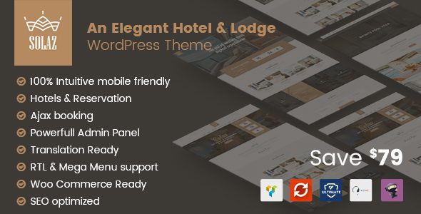 Solaz v1.2.5 – 优雅的酒店和旅馆 WordPress 主题下载