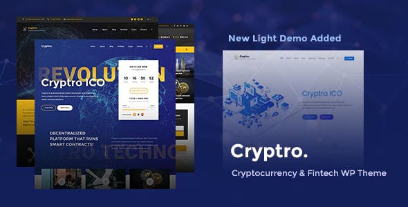 Cryptro v.1.5.0 – 加密货币，区块链，比特币和金融技术WP主题免费下载