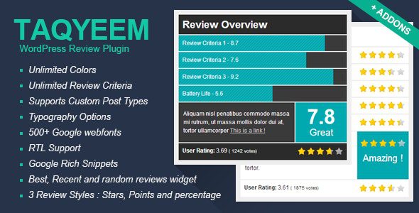 Taqyeem v2.7.0 – WordPress评论插件破解版下载