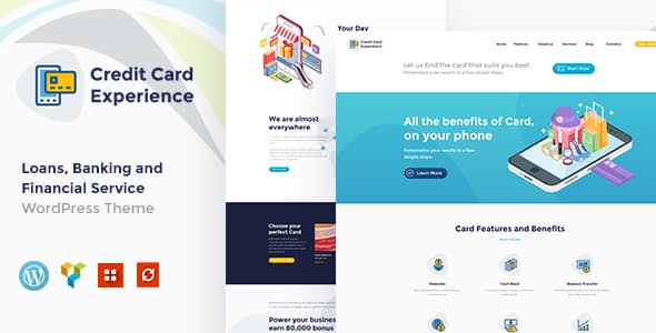 Credit Card Experience v1.2.6 信用卡公司和网上银行WordPress主题下载