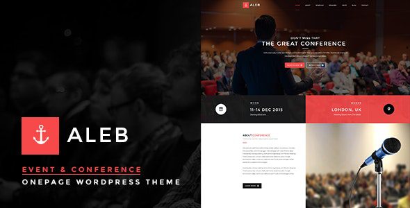 Aleb v1.4.2 – 活动会议 Onepage WordPress主题下载