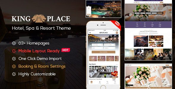KingPlace v1.2.10 NULLED – 酒店、水疗中心和度假村预订 WordPress 主题下载