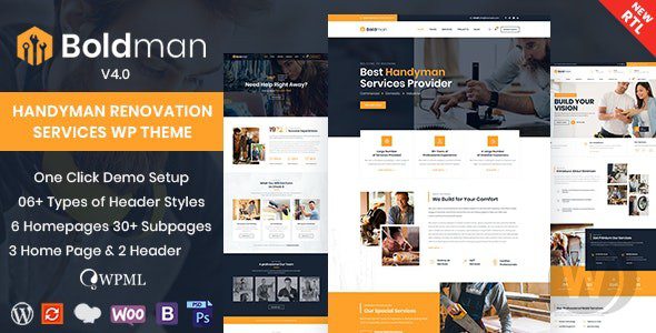 Boldman v7.5 – 维修和杂工WordPress主题下载