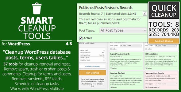 Smart Cleanup Tools v.5.2 – 数据库智能清理WordPress加速插件免费下载