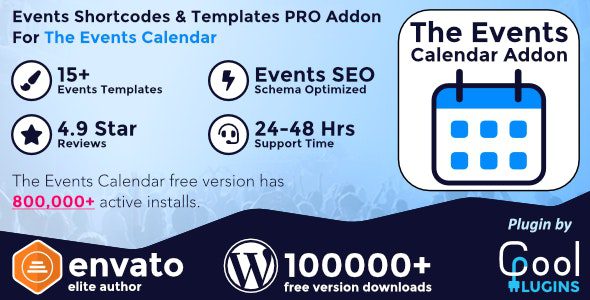 The Events Calendar Shortcode and Templates Pro v4.1.2 – WordPress插件下载