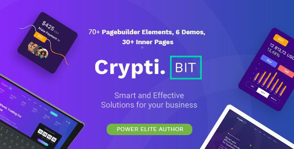 CryptiBIT v1.4.2 – 技术，加密货币，ICOIEO登陆页WordPress主题下载