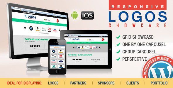 WordPress Logos Showcase – Grid and Carousel v.2.0.5 logo徽章显示栏插件下载