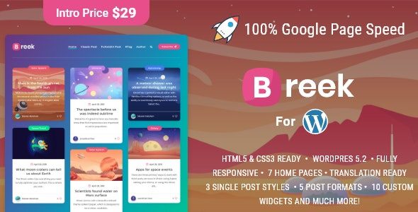 Breek v.4.2.1 – 极简轻便瀑布流WordPress主题破解下载