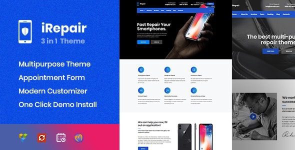 iRepair v3.0.0 – 移动和电子维修 WordPress 主题下载