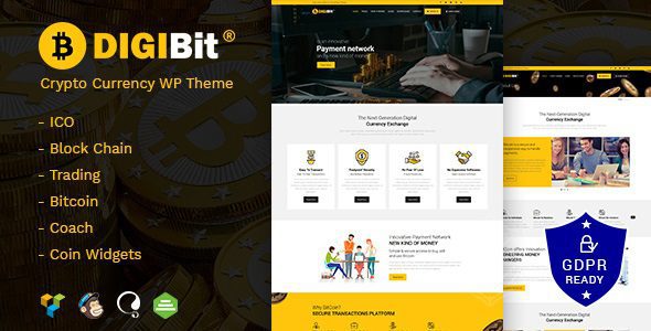 DigiBit v2.2 – 加密货币挖掘 WordPress 主题免费下载