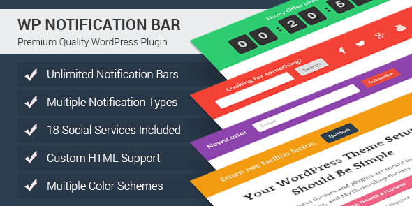 WP Notification Bar Pro Nulled v1.2.1 自定义通知展示促销等信息插件下载