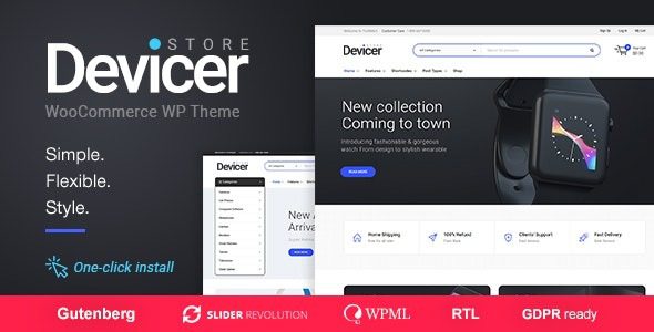 Devicer v1.3.2 – 电子、移动和科技商店主题下载