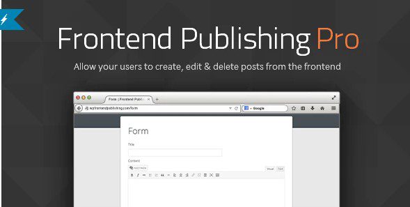 Frontend Publishing Pro v3.12.0 WordPress 帖子提交插件