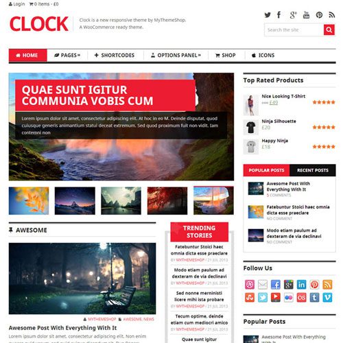 MyThemeShop Clock WordPress Theme v1.3.2 主题下载