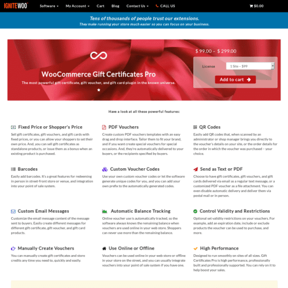 WooCommerce Gift Certificates Pro by IgniteWoo 3.5.46