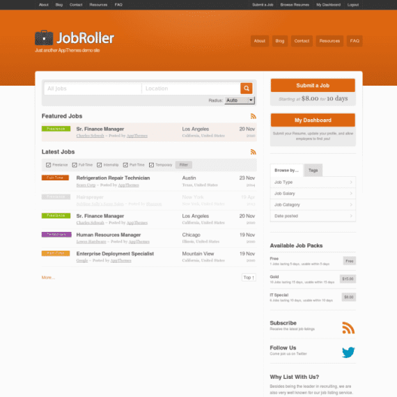 AppThemes JobRoller 1.9.4 – 招聘WordPress 主题