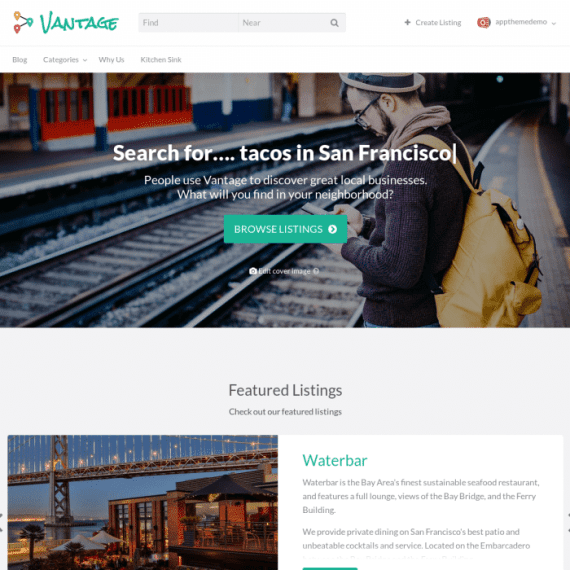 AppThemes Vantage 4.2.7 – 商业目录 WordPress 主题下载