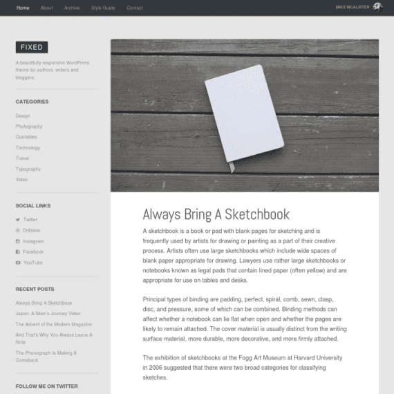 Array Themes Fixed WordPress Theme 3.3.9