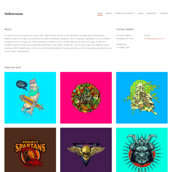 CSS Igniter Hellomouse Portfolio WordPress Theme 1.3.4