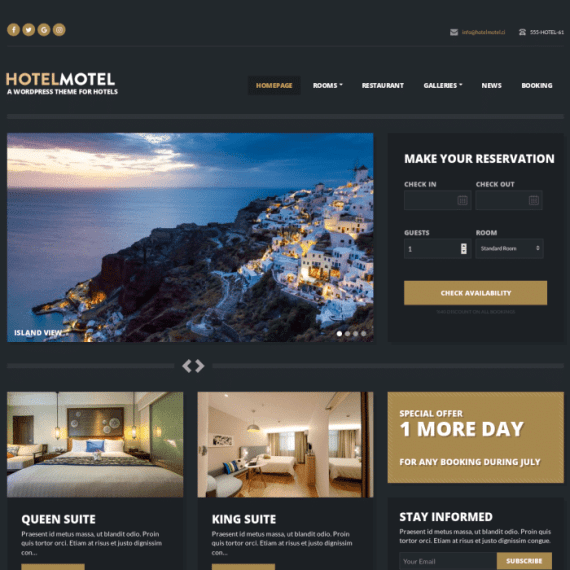CSS Igniter HotelMotel Hotel WordPress Theme 1.9.2