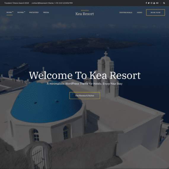 CSS Igniter Kea Hotel Theme 1.3.2 酒店主题下载