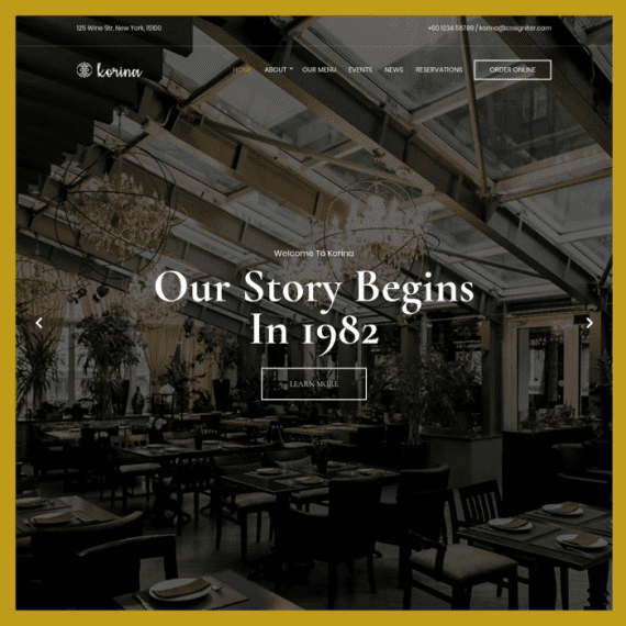 CSS Igniter Korina Restaurant Theme 1.5.4 酒吧/餐厅主题下载