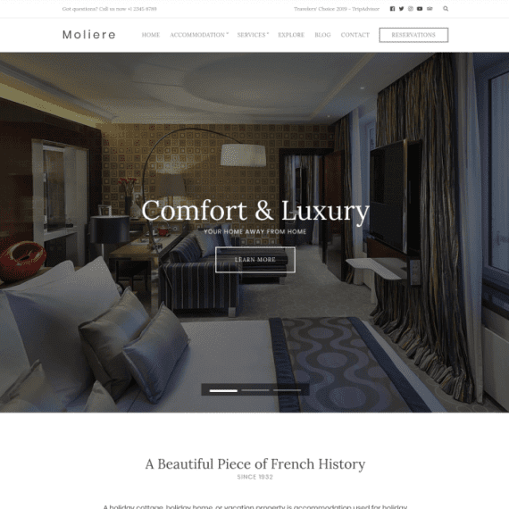 CSS Igniter Moliere Theme 1.6.2 酒店主题下载