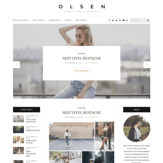 CSS Igniter Olsen Blogging WordPress Theme 2.8.3 博客主题下载