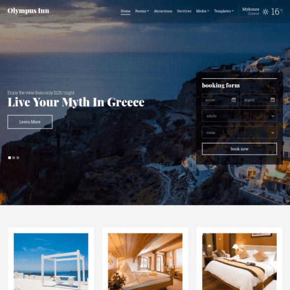 CSS Igniter Olympus Inn Hotel WordPress Theme 1.8.0
