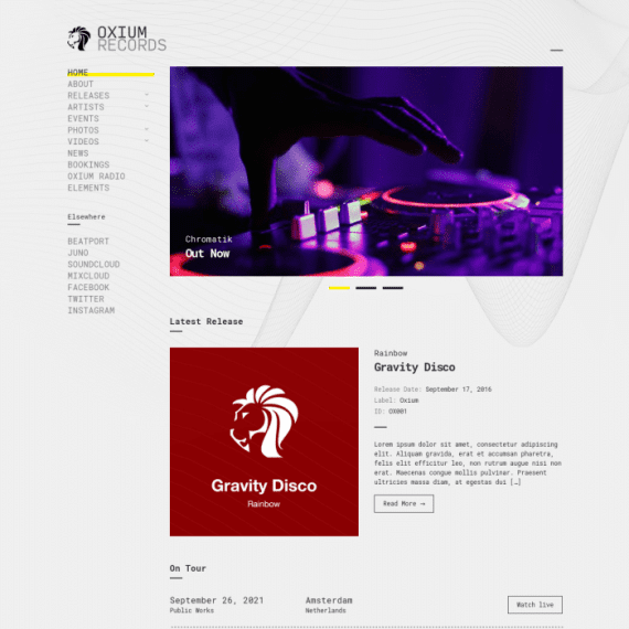 CSS Igniter Oxium Music WordPress Theme 1.3.2 音乐主题下载