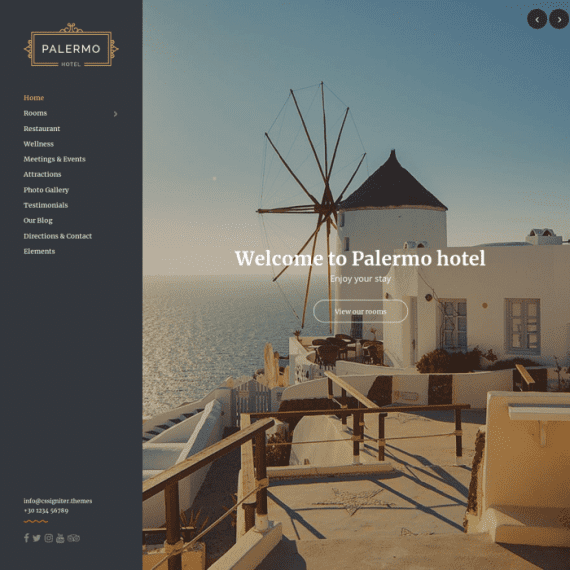 CSS Igniter Palermo Hotel WordPress Theme 1.3.2 酒店主题下载