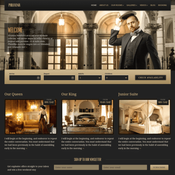 CSS Igniter Philoxenia Hotel WordPress Theme 2.6.2