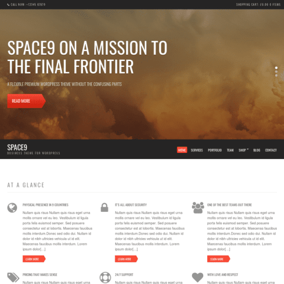 CSS Igniter Space9 Business / Portfolio WordPress Theme 2.5.0 商业主题主题下载